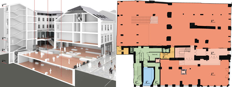 lokal 1 + lokal 2 + I piętro - powierzchnia 2100 m lokal 1 + lokal 2 + I piętro - powierzchnia 2100 m